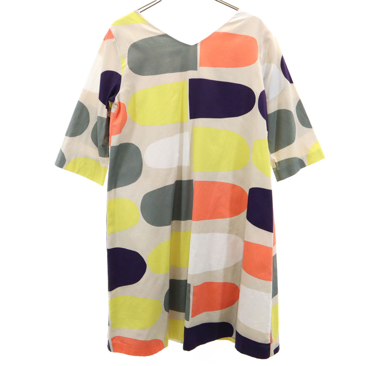 marimekko マリメッコ 総柄 5分袖 ワンピース 32 レディース