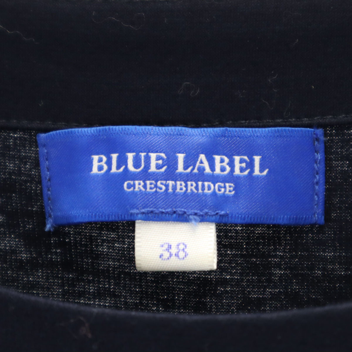 BLUE LABEL CRESTBRIDGE ブルーレーベルクレストブリッジ 半袖 ワンピース 38 ネイビー系 三陽商会 レディース