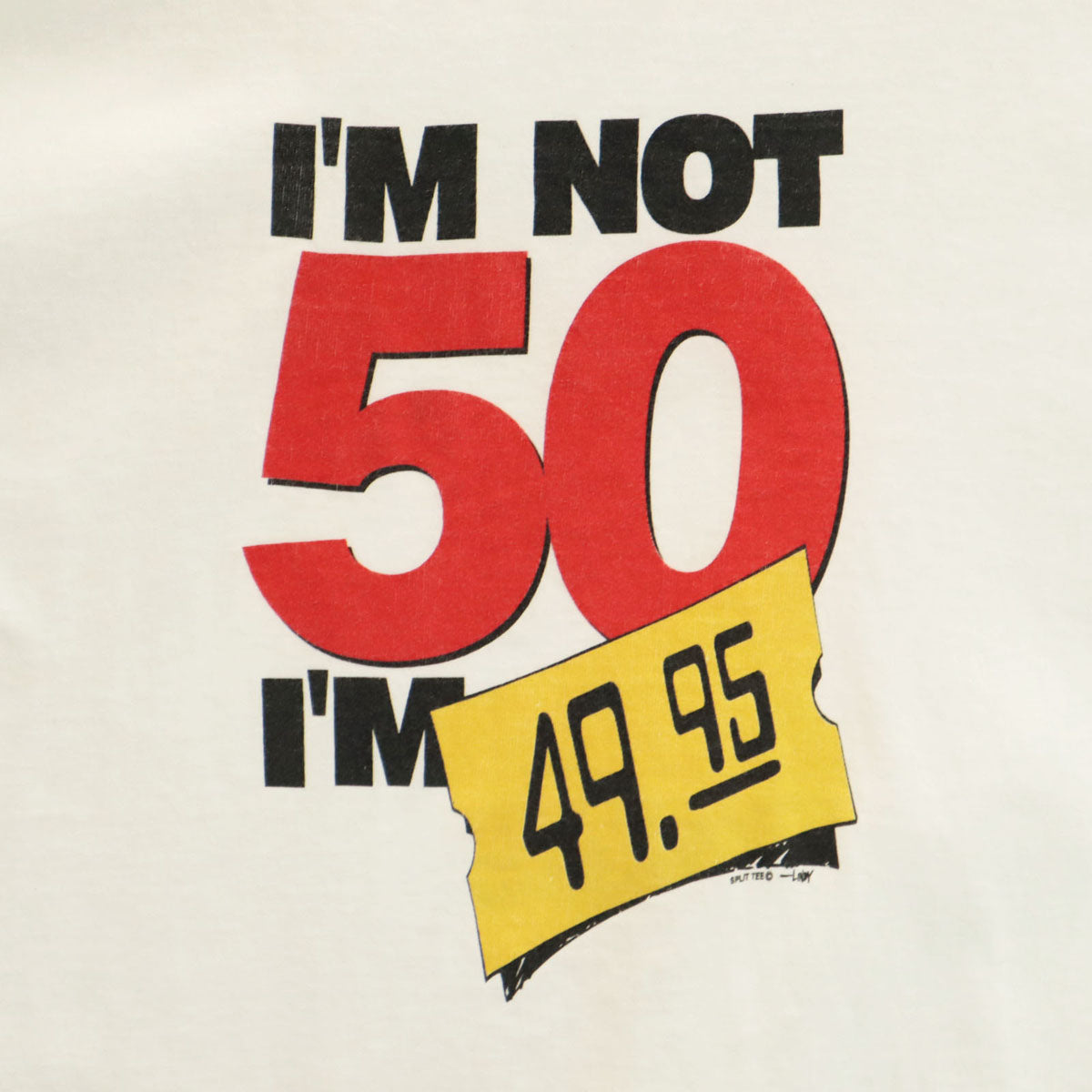 DELTA デルタ 90s オールド I'M NOT 50 半袖 ロング Tシャツ XL ホワイト メンズ