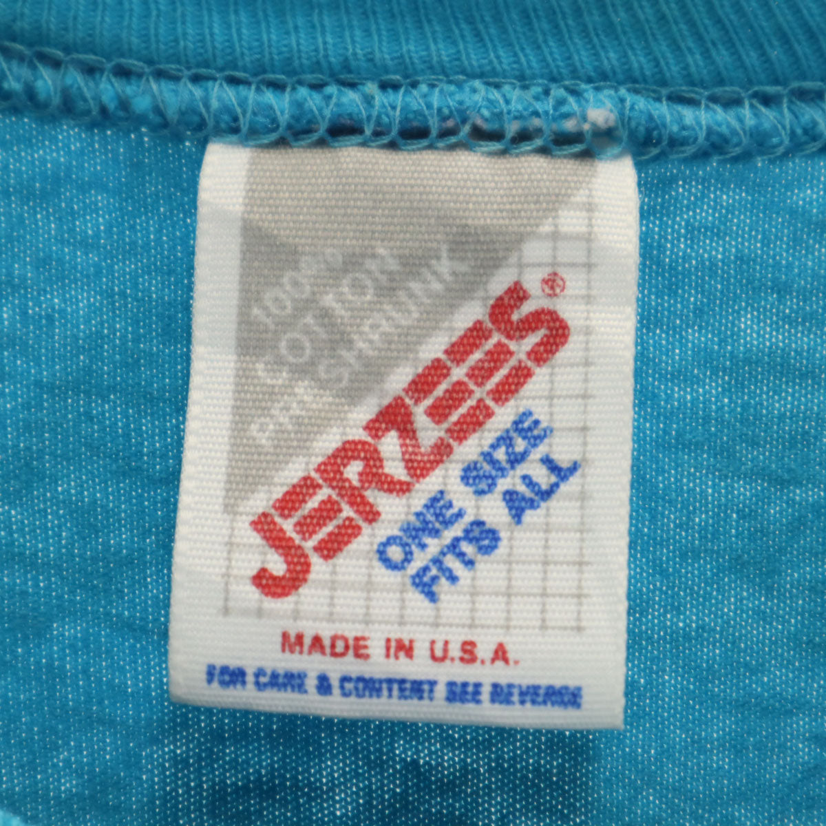 JERZEES ジャージーズ 90s USA製 オールド ラビット 半袖 ロングワンピース ONE SIZE 水色 うさぎ アニマル レディース