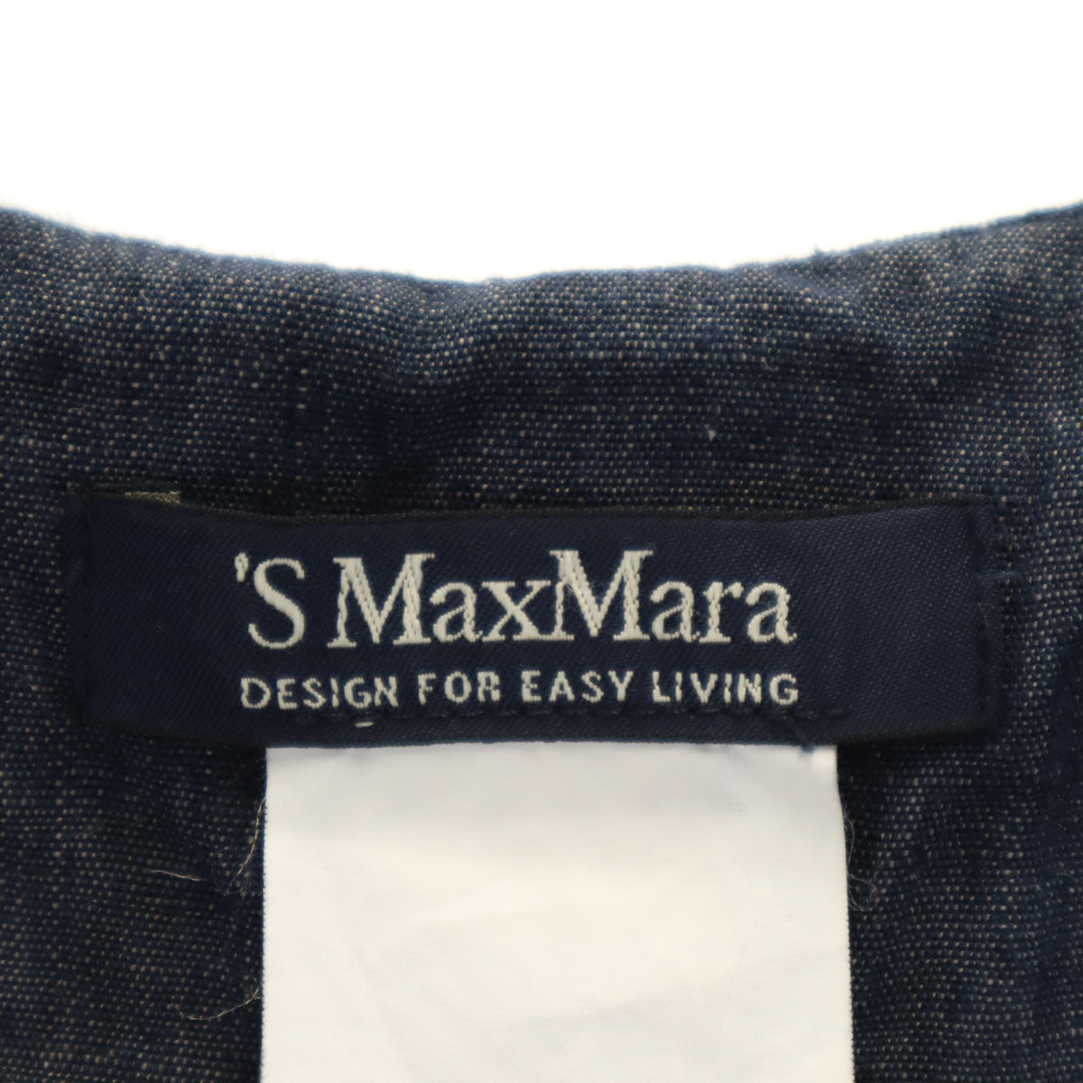 S Max Mara エスマックスマーラ リネン ノースリーブ 膝丈ワンピース 40 ネイビー系 レディース