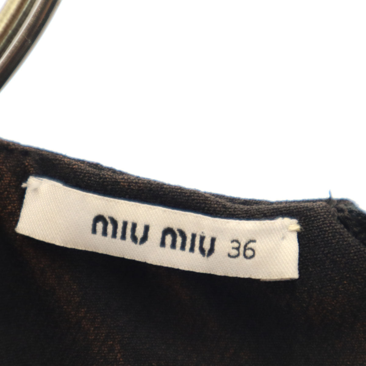 MIUMIU ミュウミュウ イタリア製 ノースリーブ ワンピース 36 黒 レディース