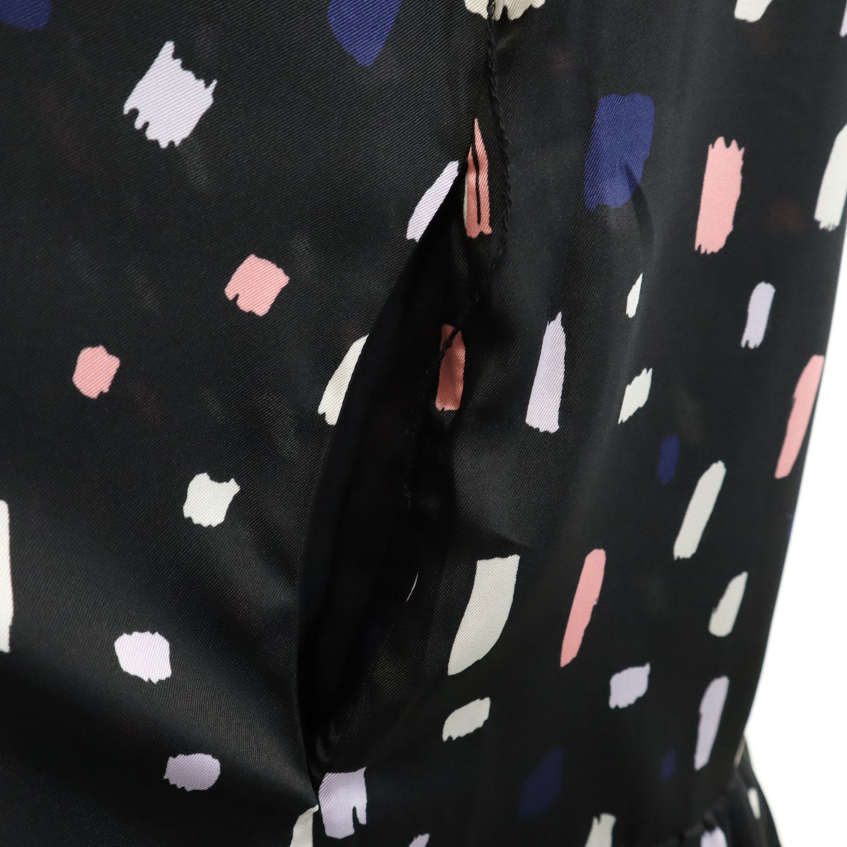 Kate Spade ケイトスペード 総柄 半袖 ワンピース S ブラック系 レディース