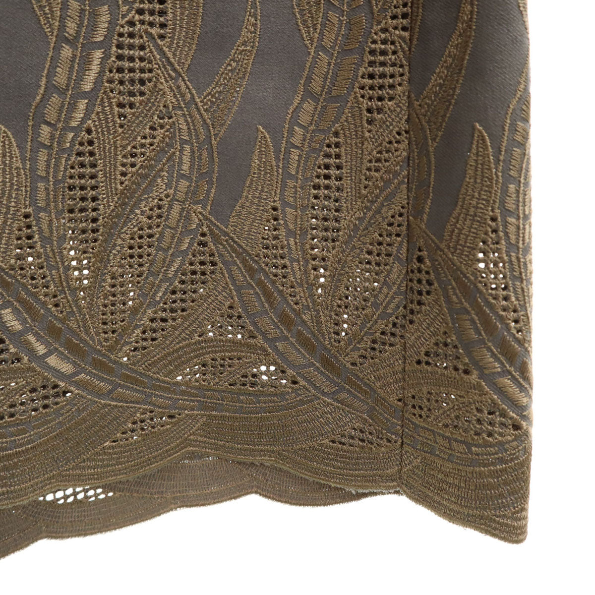 MURAL ミューラル 未使用 総柄 半袖 刺繍 ロングワンピース 1 グレー タグ付き レディース