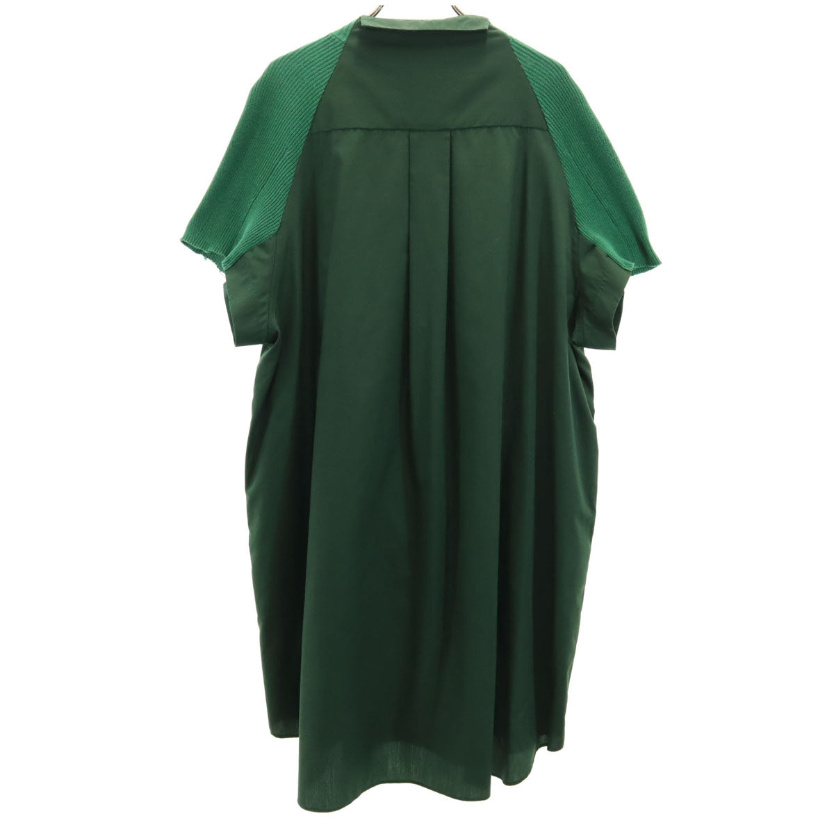 Sacai サカイ 半袖 ニット切替 ドッキング ワンピース 2 グリーン レディース