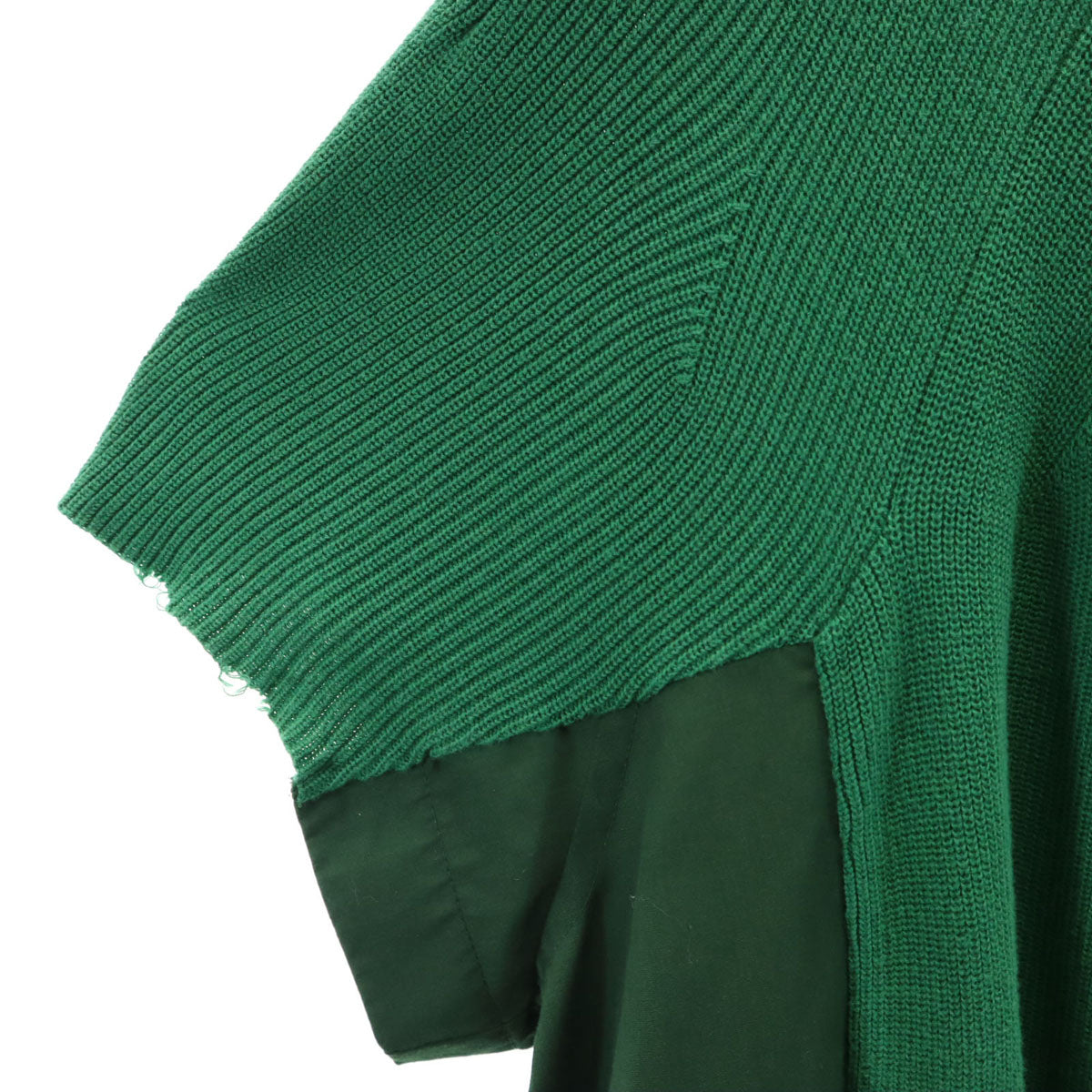 Sacai サカイ 半袖 ニット切替 ドッキング ワンピース 2 グリーン レディース