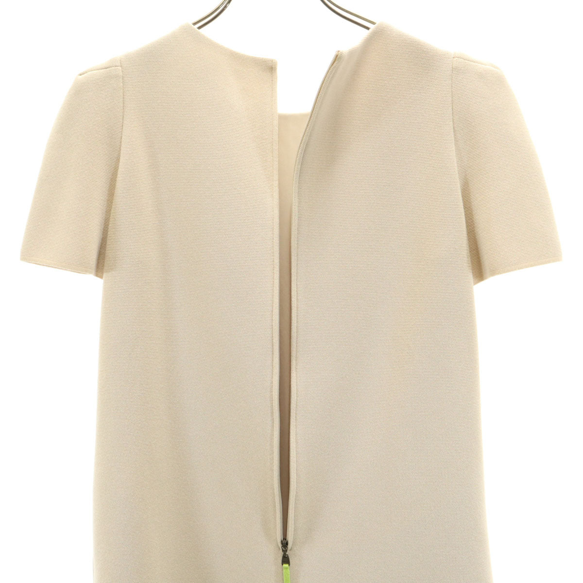 FOXEY フォクシー 日本製 半袖 ニット ミニワンピース 40 ベージュ レディース