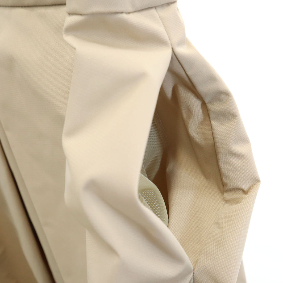 FOXEY NEW YORK フォクシーニューヨーク 日本製 ノースリーブ ボックスプリーツ ミニワンピース 38 ベージュ レディース