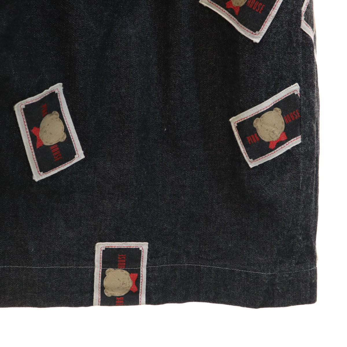 PINK HOUSE ピンクハウス 7分袖 ワッペン ロングワンピース グレー系 レディース