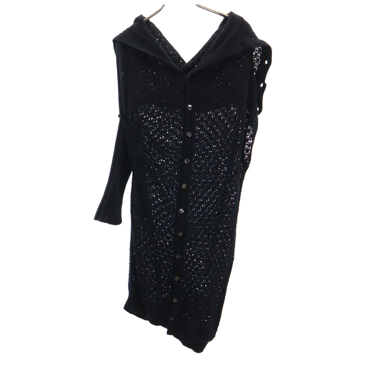 Y's ワイズ 長袖 変形 ニットカーディガン 3 黒 ヨウジヤマモト レディース