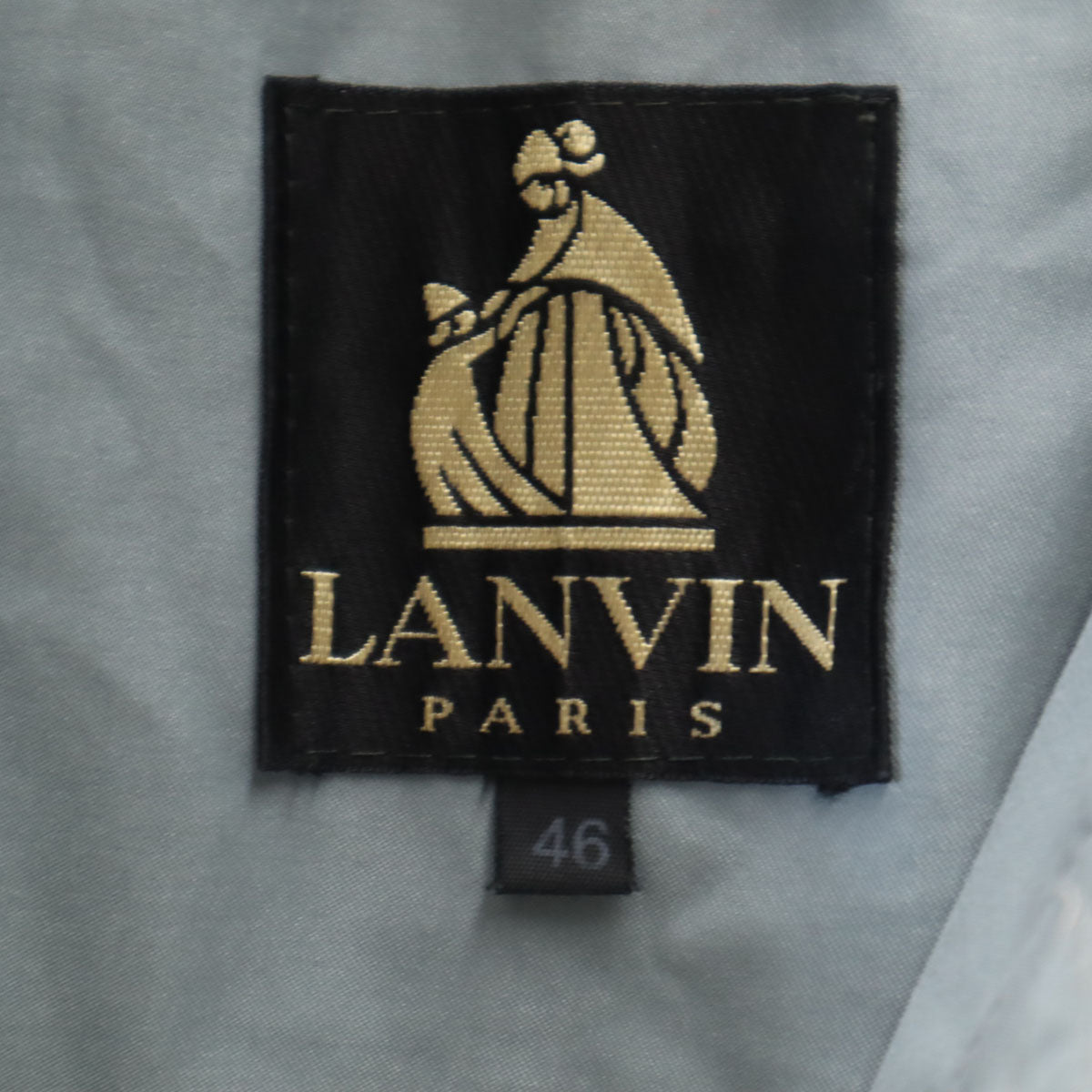 LANVIN ランバン 90s イタリア製 オールド ステンカラーコート 46 ブルーグレー メンズ