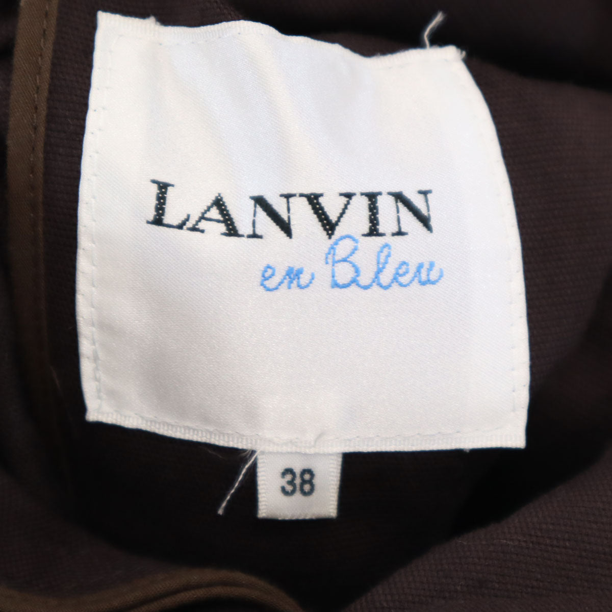 LANVIN en Bleu ランバンオンブルー 日本製 リネンブレンド コート 38 ブラウン系 レディース