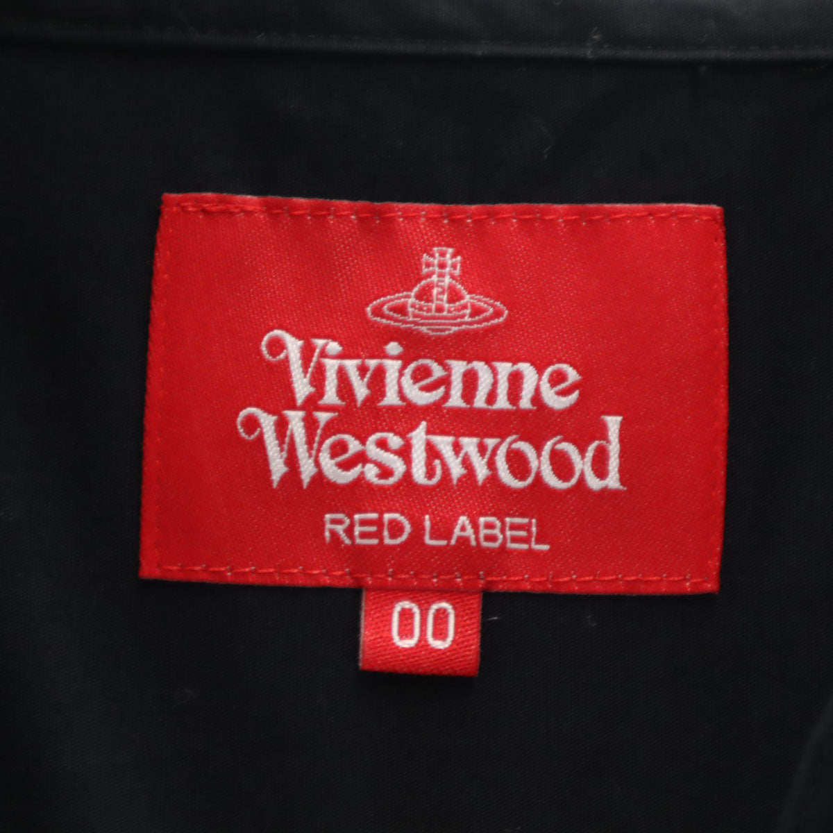 Vivienne Westwood RED LABEL ヴィヴィアンウエストウッドレッドレーベル 日本製 長袖 ノーカラー シャツ 0 0 黒 レディース