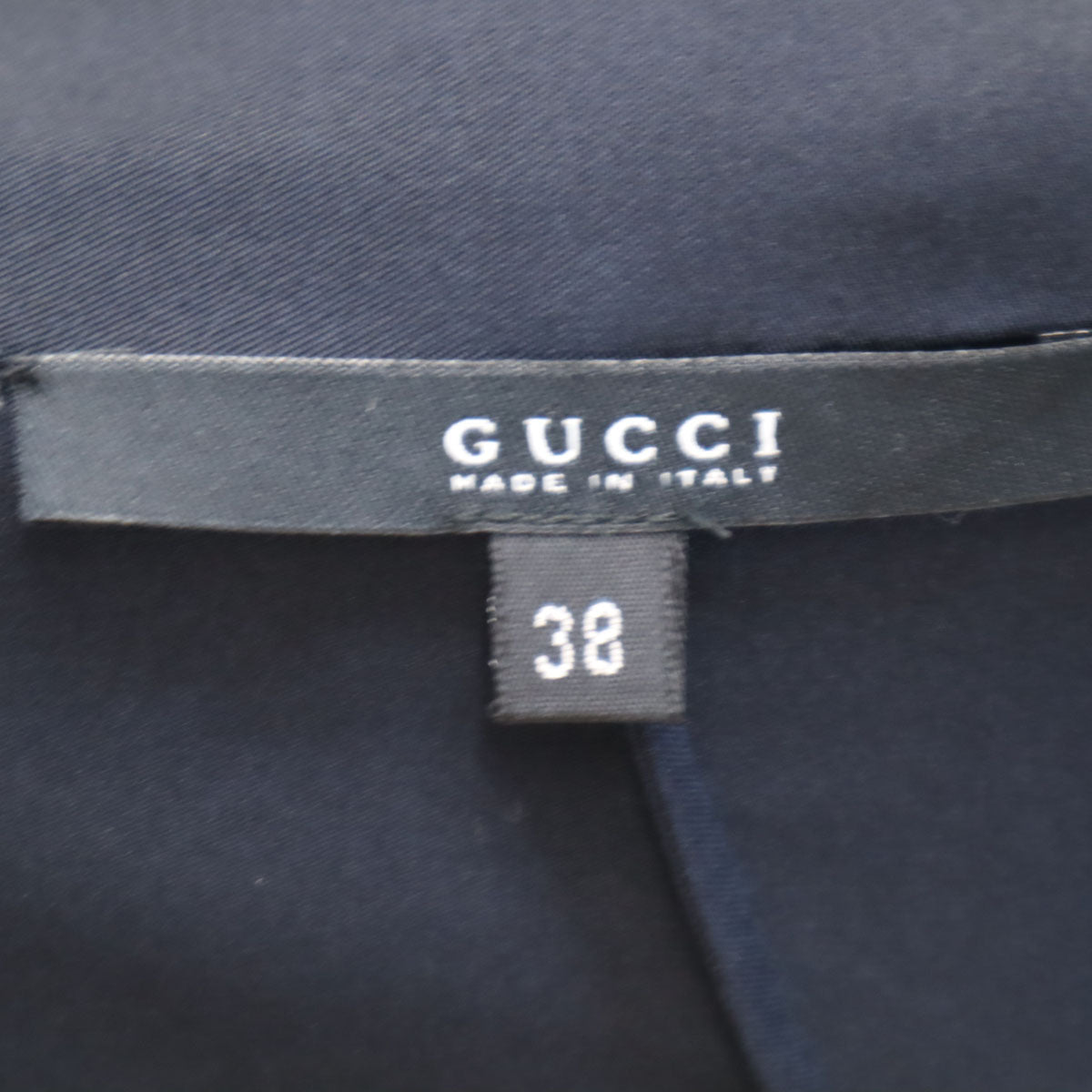 GUCCI グッチ イタリア製 シルク 長袖 ミニ シャツワンピース 38 黒 レディース
