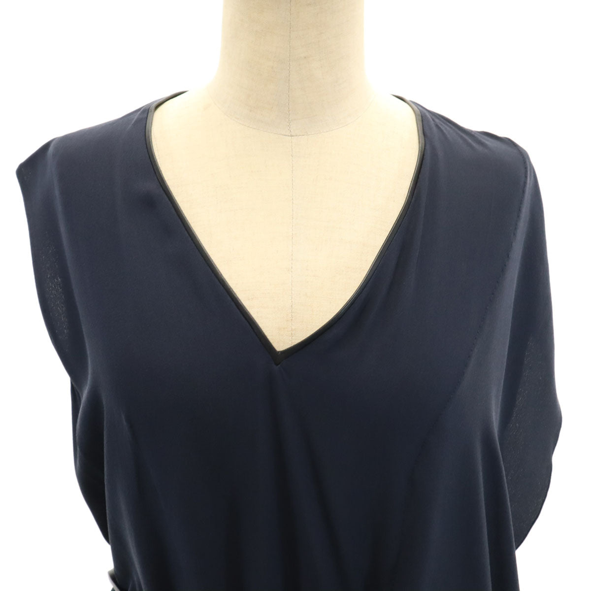 MARNI マルニ イタリア製 シルク ノースリーブ ワンピース 42 ネイビー レディース