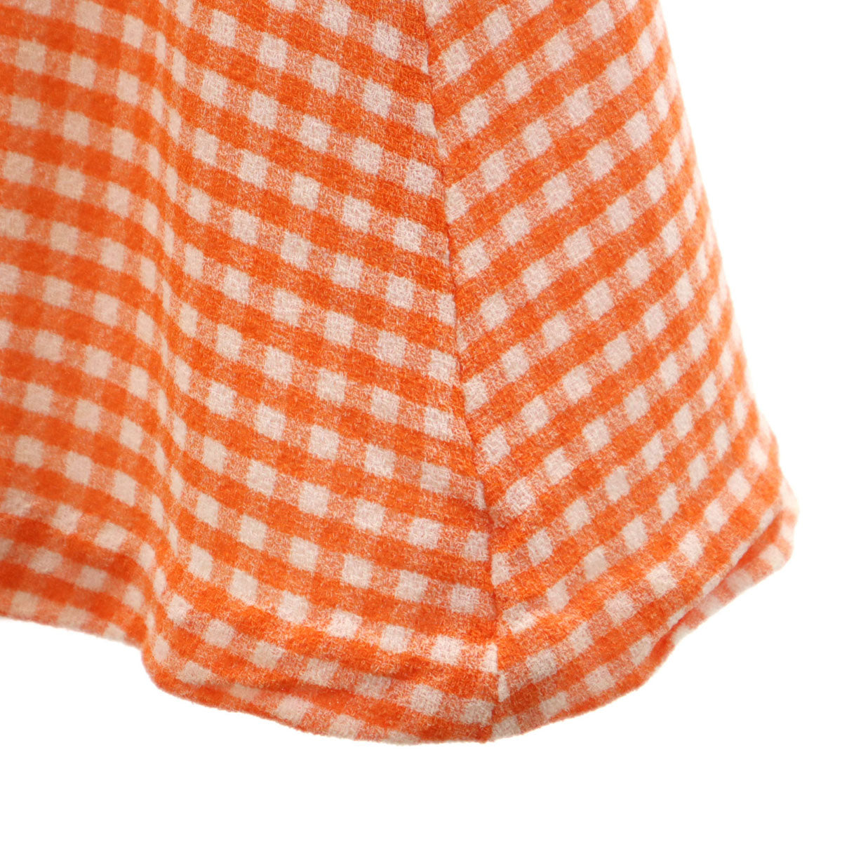 Mademoiselle Dior マドモアゼル ディオール 90s オールド ギンガムチェック柄 フレンチスリーブ ミニワンピース M オレンジ レディース