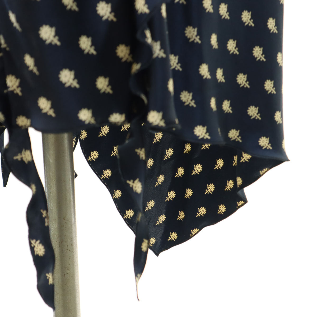 Emporio Armani エンポリオアルマーニ イタリア製 シルク 総柄 キャミワンピース 38 ネイビー レディース