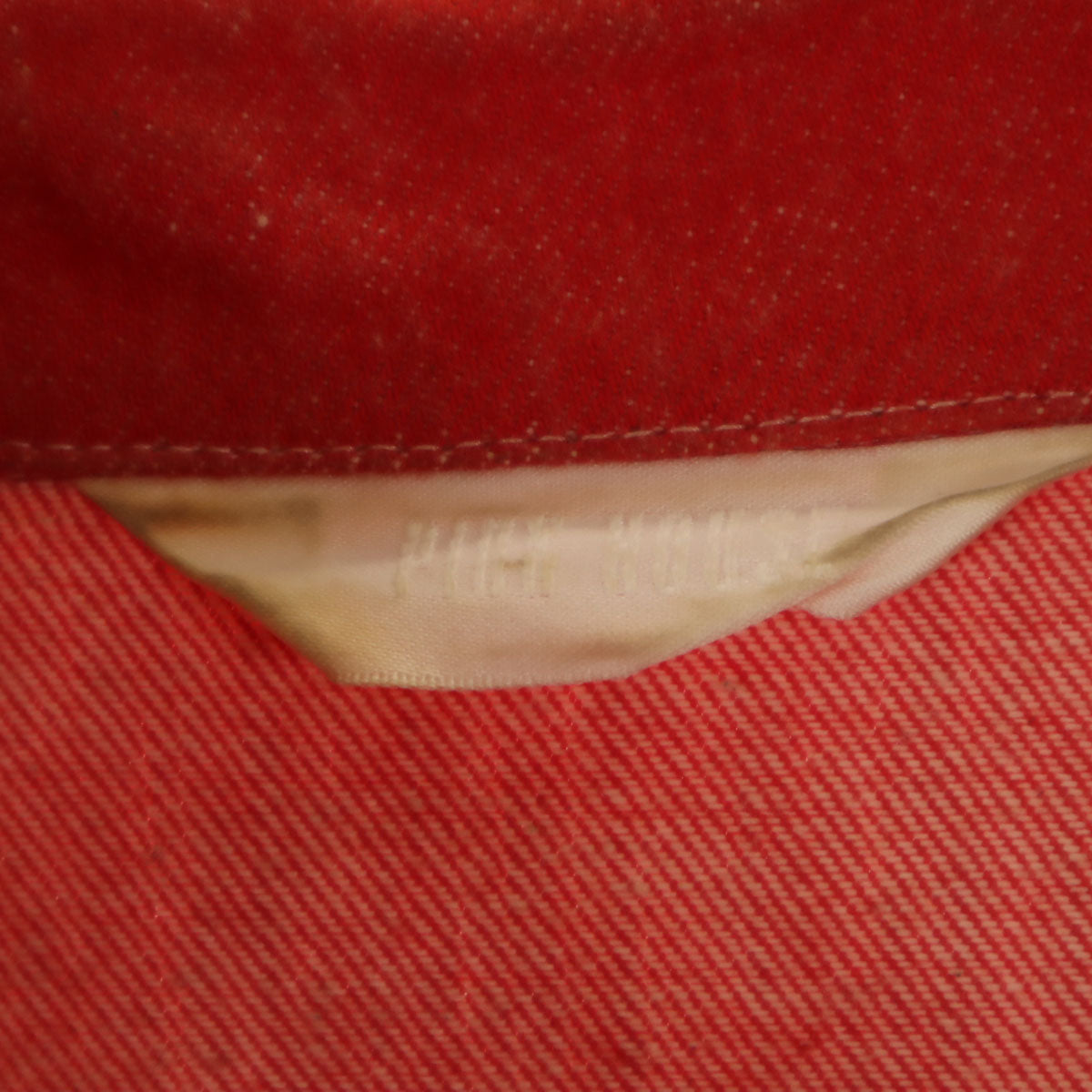 PINK HOUSE ピンクハウス 長袖 オープンカラー ナイロン ロングワンピース レッド系 レディース