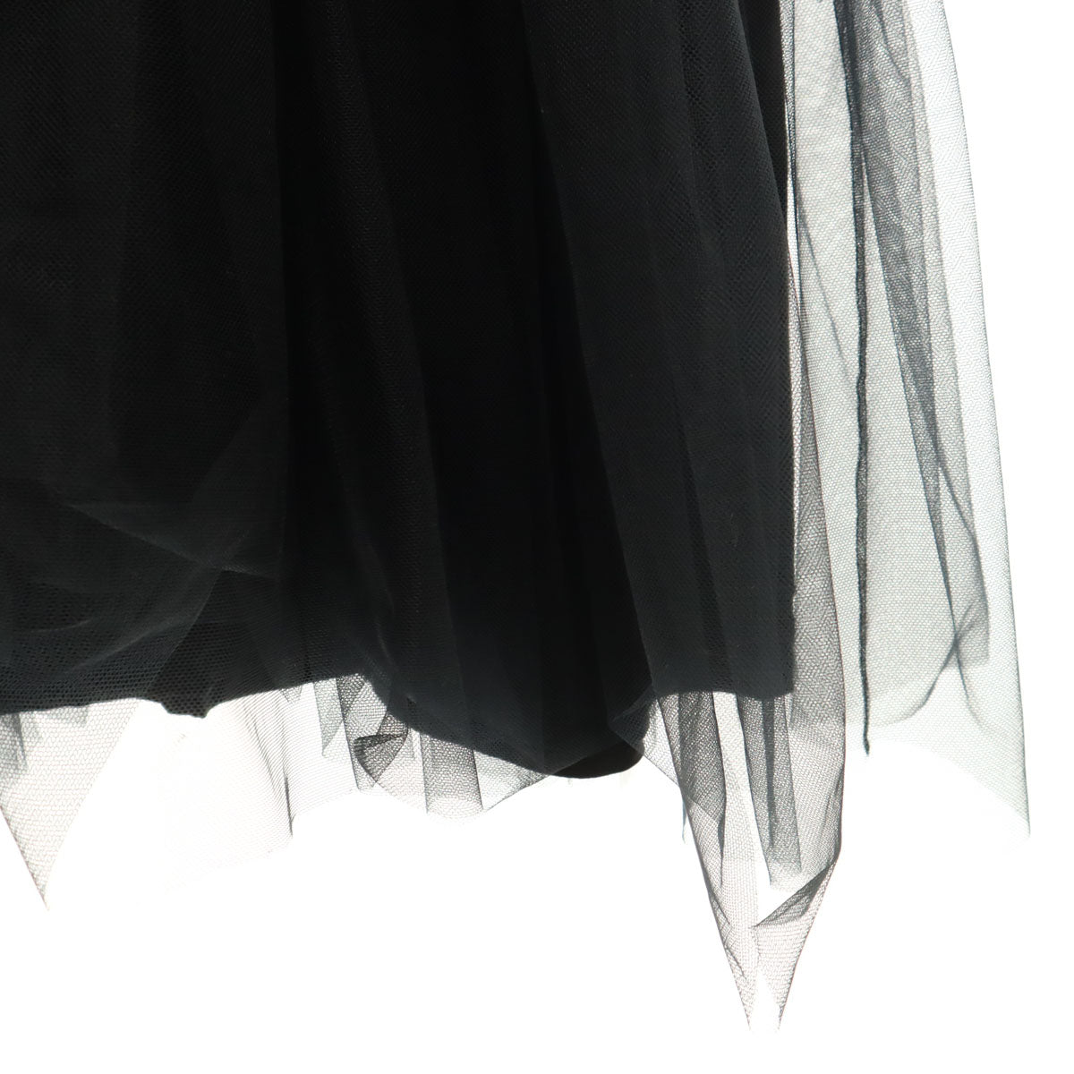 noir kei ninomiya ノワールケイニノミヤ 2023年 COMME des GARCONS ボトルネック チュール切替 ロングワンピース XS ブラック系 バックファスナー レディース