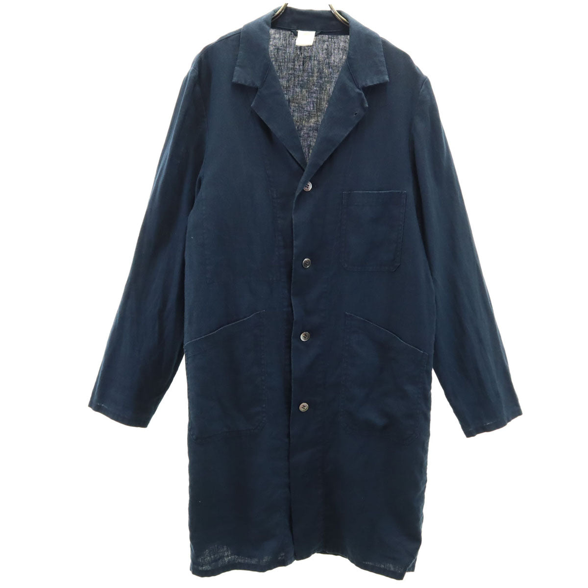 GANRYU ガンリュウ Comme des Garcons 日本製 リネン オープンカラー コート S ネイビー系 メンズ