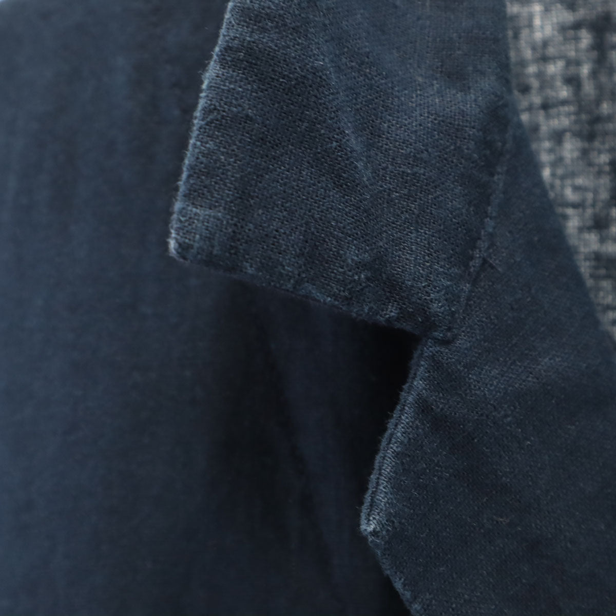 GANRYU ガンリュウ Comme des Garcons 日本製 リネン オープンカラー コート S ネイビー系 メンズ