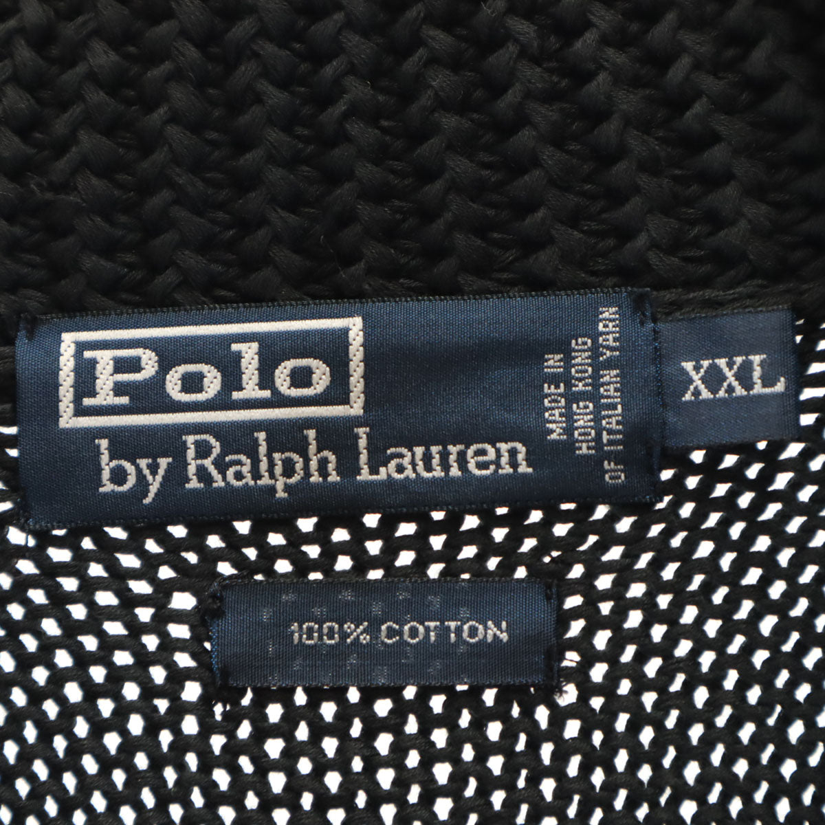 Polo by Ralph Lauren ポロバイラルフローレン ショールカラー ニットコート XXL ブラック系 カーディガン ビッグサイズ メンズ