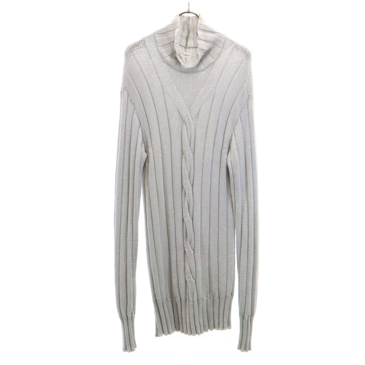 ARMANI アルマーニ イタリア製 ウール 長袖 ハイネック セーター 50 グレー COLLEZIONI ニット メンズ