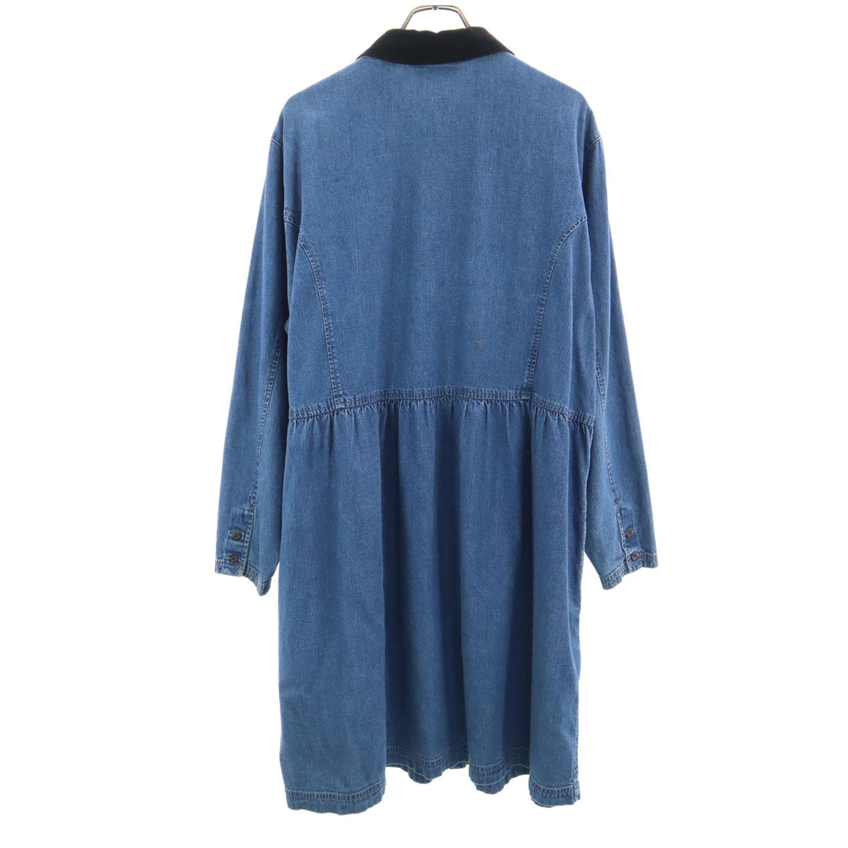 Eddie Bauer エディバウアー 長袖 デニム シャツワンピース XXL インディゴ アウトドア ビッグサイズ レディース