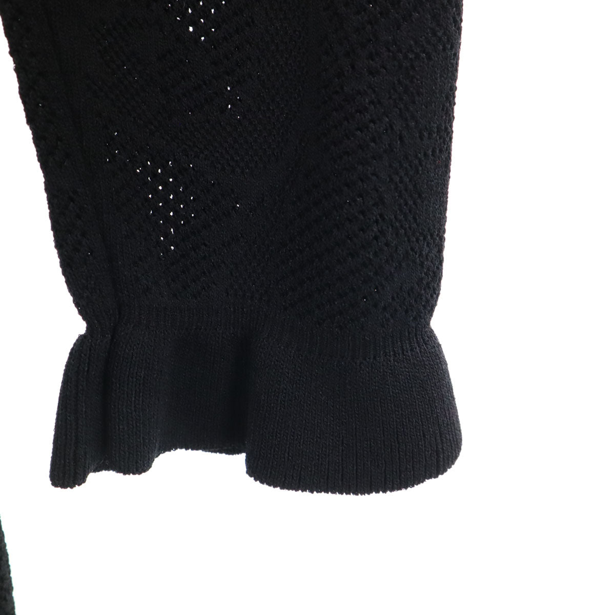 SPORTMAX スポーツマックス レース柄 7分袖 ニット ロングワンピース M ブラック マックスマーラ レディース