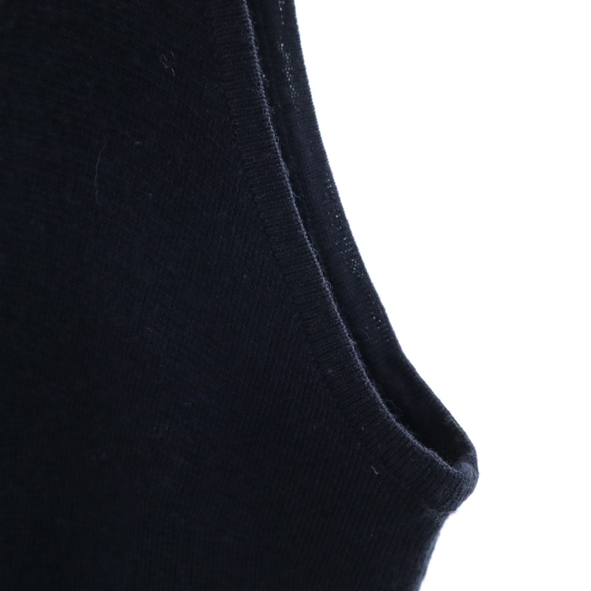 BLUE LABEL CRESTBRIDGE ブルーレーベルクレストブリッジ ウールブレンド ノースリーブ Vネック ニット ワンピース 38 ネイビー 三陽商会 レディース