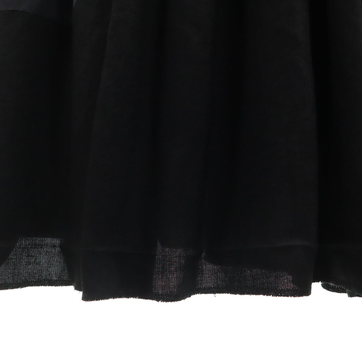 AKIRANAKA アキラナカ 日本製 フレンチスリーブ 異素材切替 ロングワンピース 2 黒 レディース