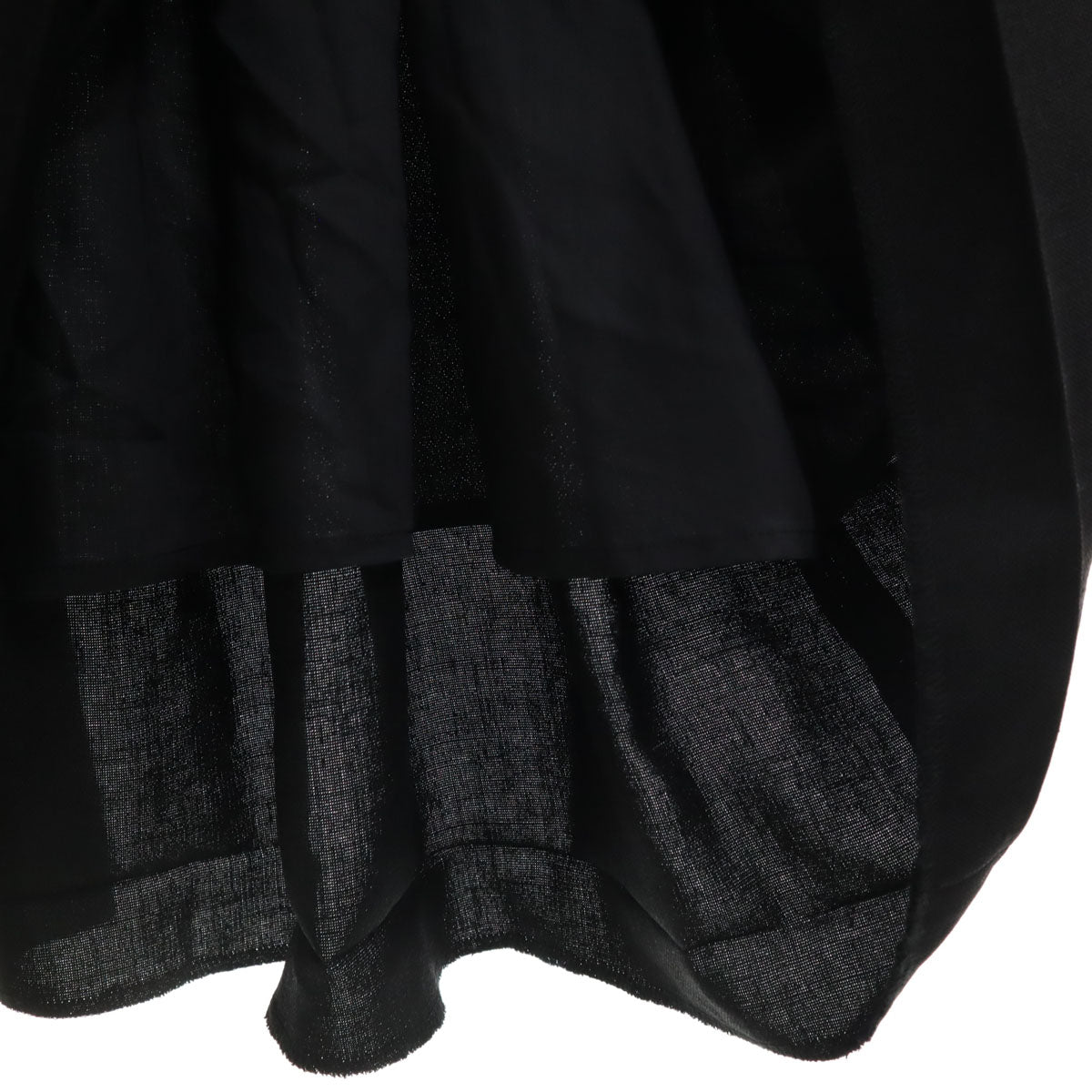 AKIRANAKA アキラナカ 日本製 フレンチスリーブ 異素材切替 ロングワンピース 2 黒 レディース