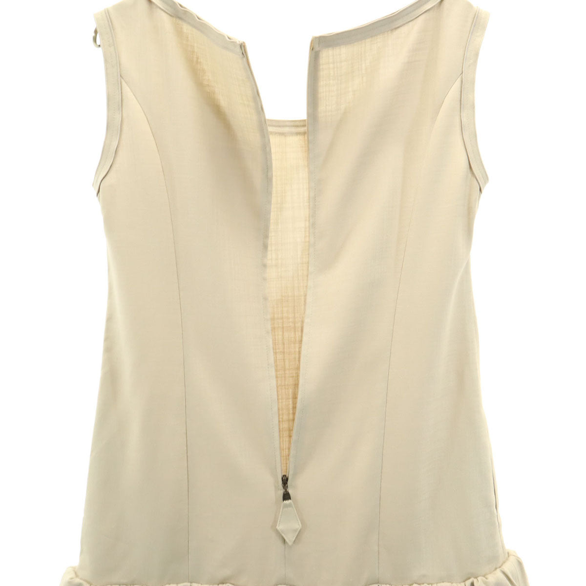 FOXEY NEW YORK フォクシーニューヨーク 日本製 ノースリーブ ミニワンピース 38 ベージュ系 レディース