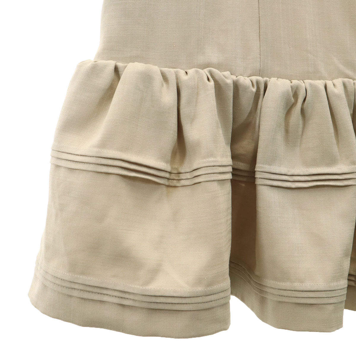 FOXEY NEW YORK フォクシーニューヨーク 日本製 ノースリーブ ミニワンピース 38 ベージュ系 レディース