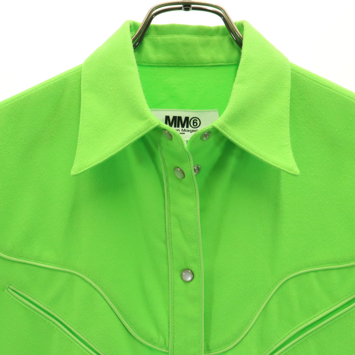 Maison Margiela メゾンマルジェラ イタリア製 ノースリーブ ウエスタン ロングワンピース 38 グリーン系 レディース