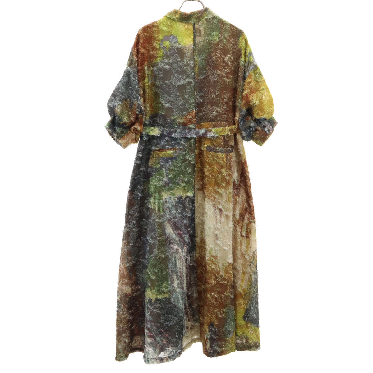 未使用 AMERI UNDRESSED アメリ 半袖 カットジャガード シャツワンピース S ブラウン系 レディース