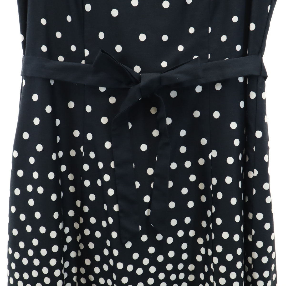 Laura Ashley ローラアシュレイ ドット柄 ノースリーブ ワンピース 11 ネイビー系 水玉 レディース