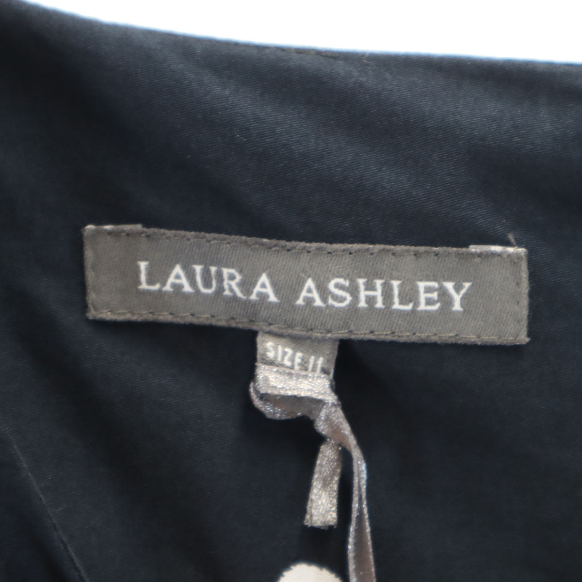 Laura Ashley ローラアシュレイ ドット柄 ノースリーブ ワンピース 11 ネイビー系 水玉 レディース