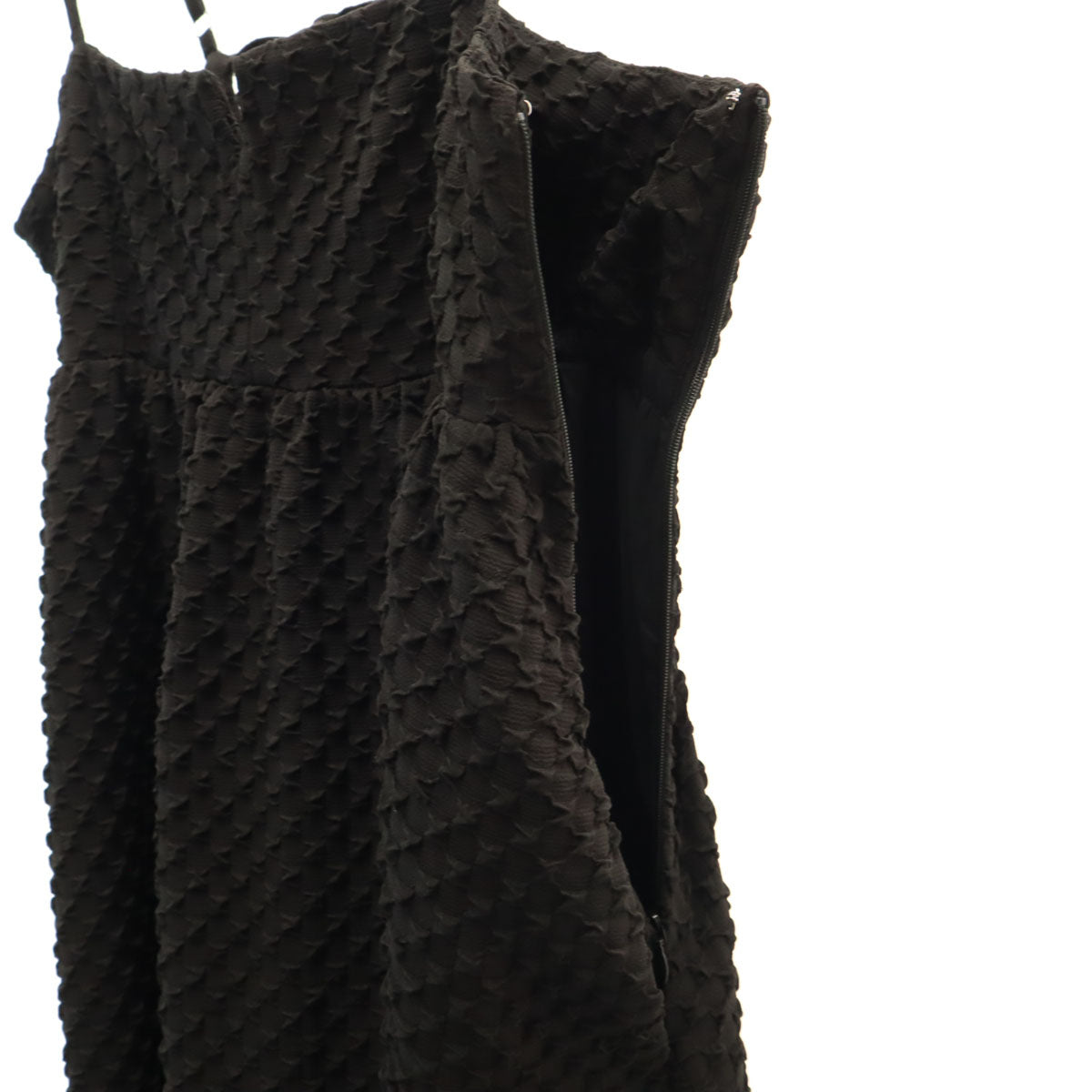 Ray Beams レイビームス フクレ ジャガード キャミワンピース 0 ブラック レディース