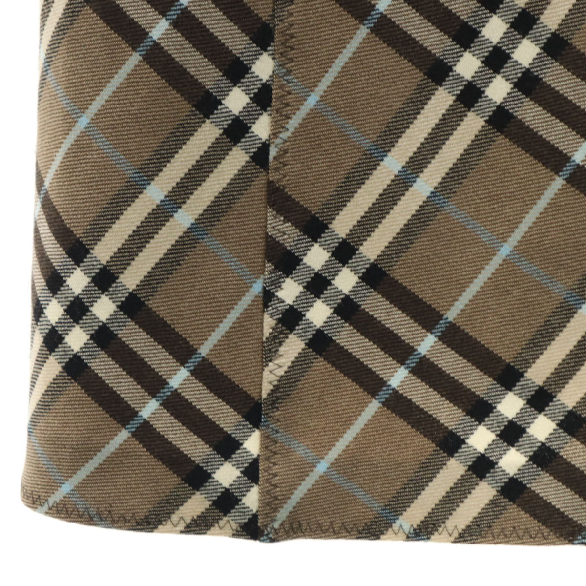 BURBERRY BLUE LABEL バーバリーブルーレーベル 日本製 ノバチェック柄 ノースリーブ ワンピース 38 ブラウン 三陽商会 レディース