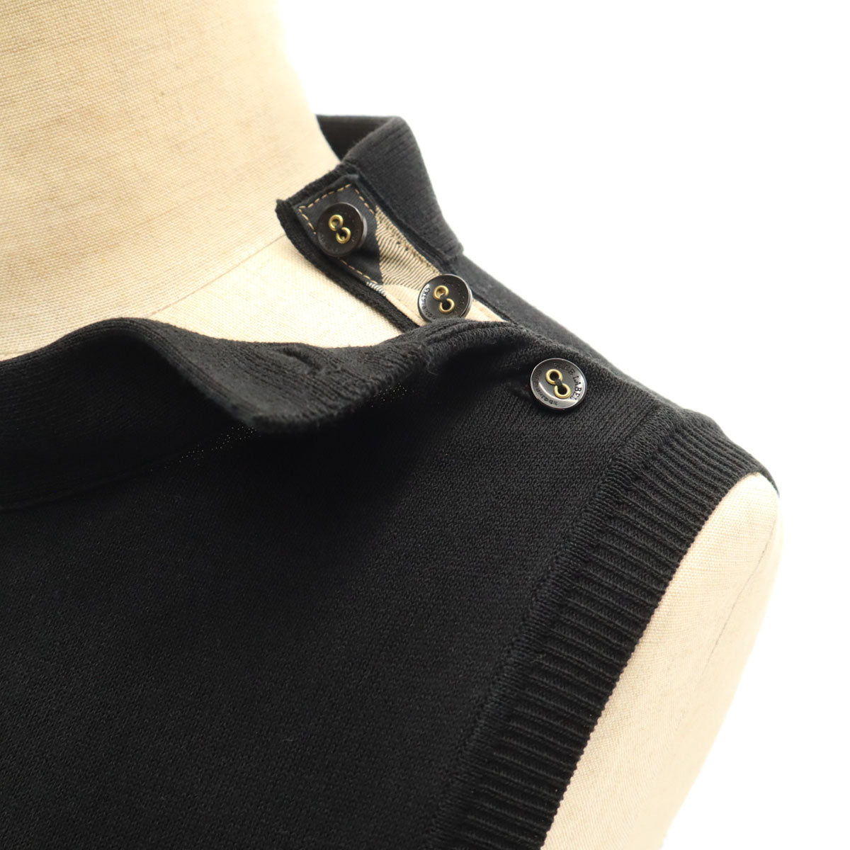 BLUE LABEL CRESTBRIDGE ブルーレーベルクレストブリッジ ノースリーブ ニット ワンピース 38 ブラック レディース