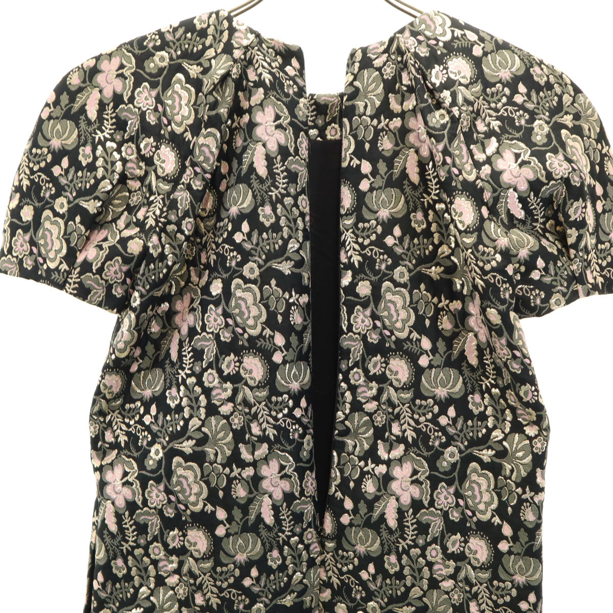 MSGM エムエスジーエム イタリア製 総柄 半袖 ミニワンピース 38 ブラック レディース