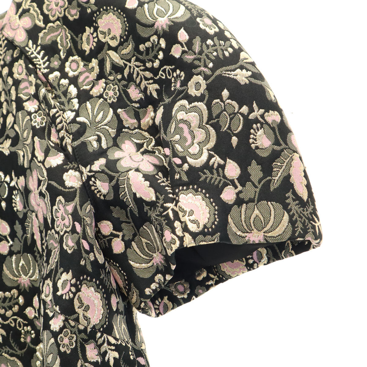 MSGM エムエスジーエム イタリア製 総柄 半袖 ミニワンピース 38 ブラック レディース