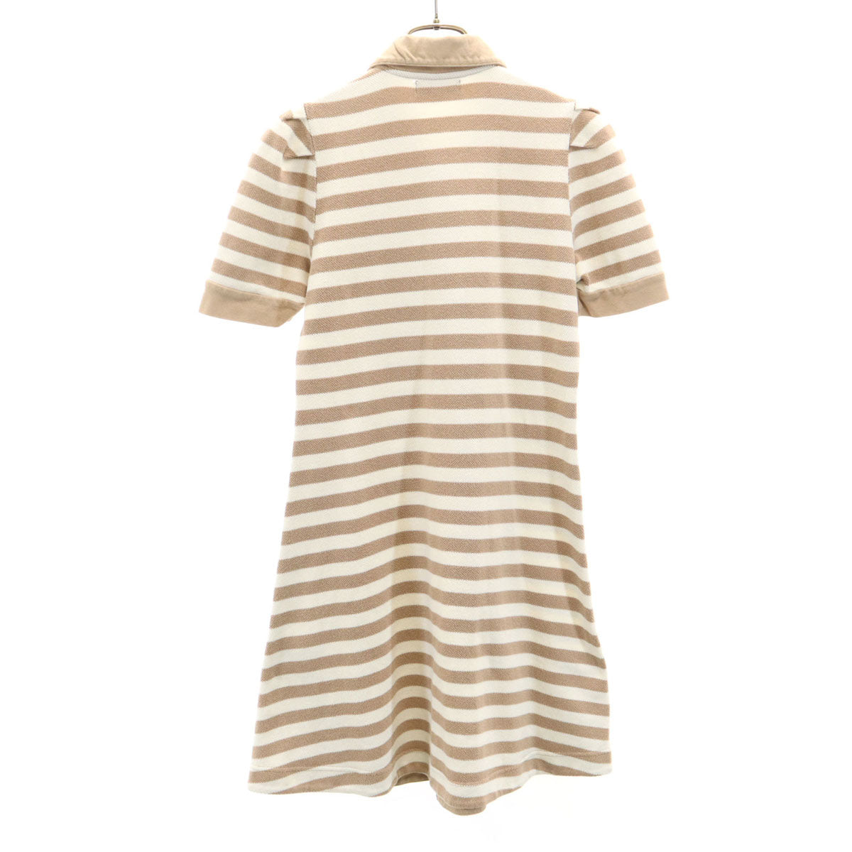 BURBERRY BLUE LABEL バーバリーブルーレーベル 日本製 ボーダー柄 半袖 ポロ ワンピース 38 ベージュ 三陽商会 レディース