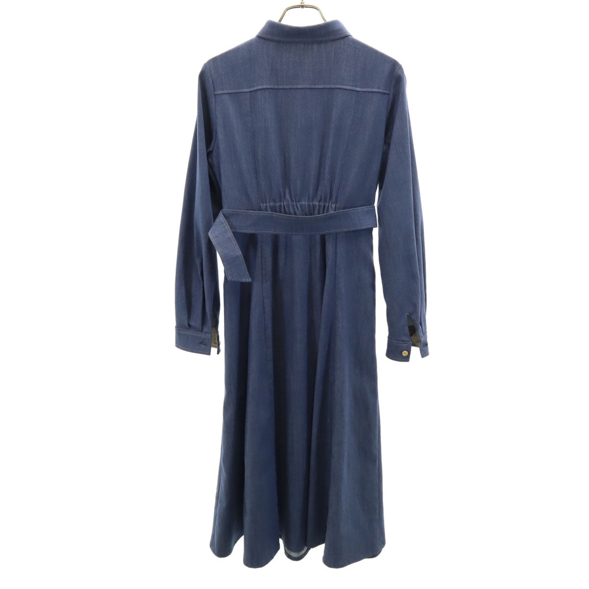 BLUE LABEL CRESTBRIDGE ブルーレーベルクレストブリッジ 長袖 ロングワンピース 36 ブルー 三陽商会 レディース