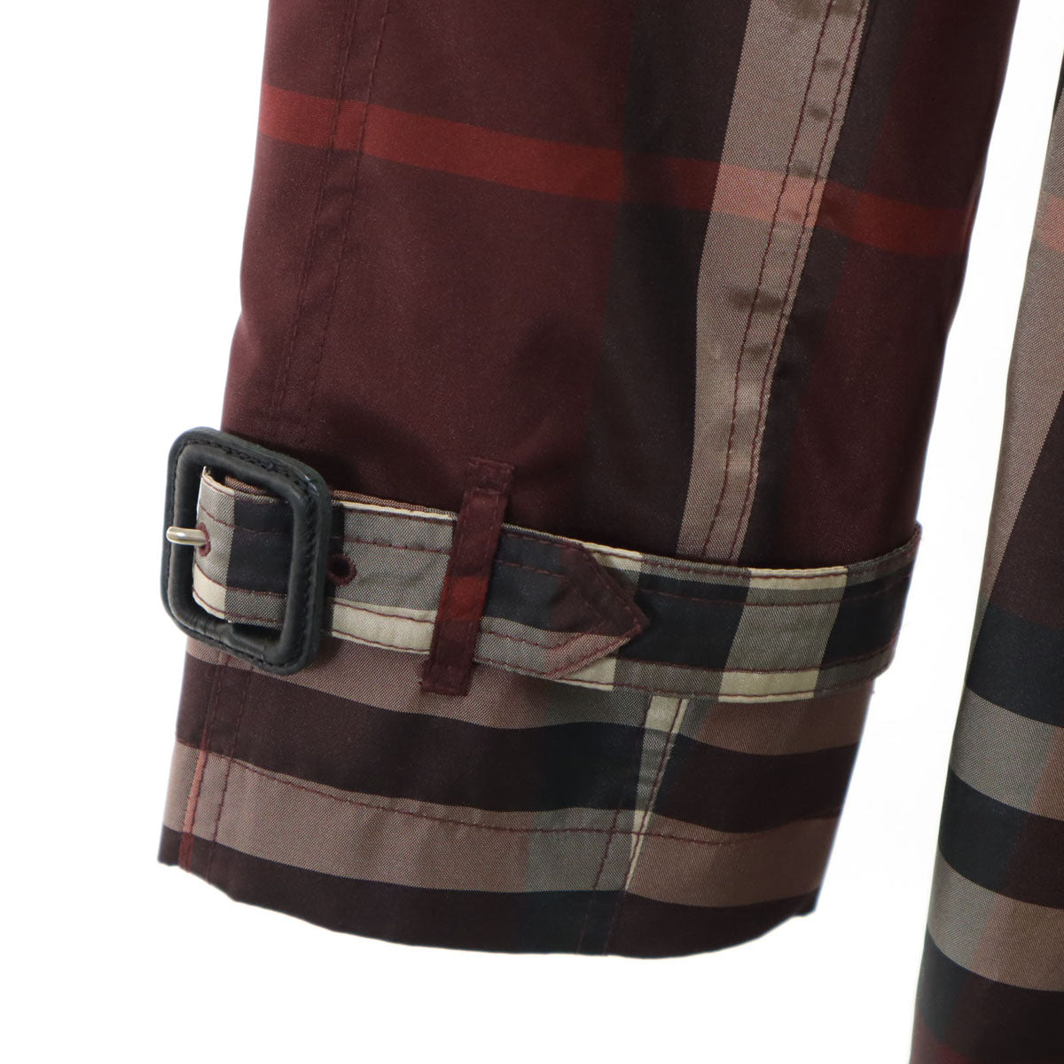 BURBERRY バーバリー チェック柄 トレンチコート 2 レッドブラウン系 裏メッシュ 収納袋付き レディース