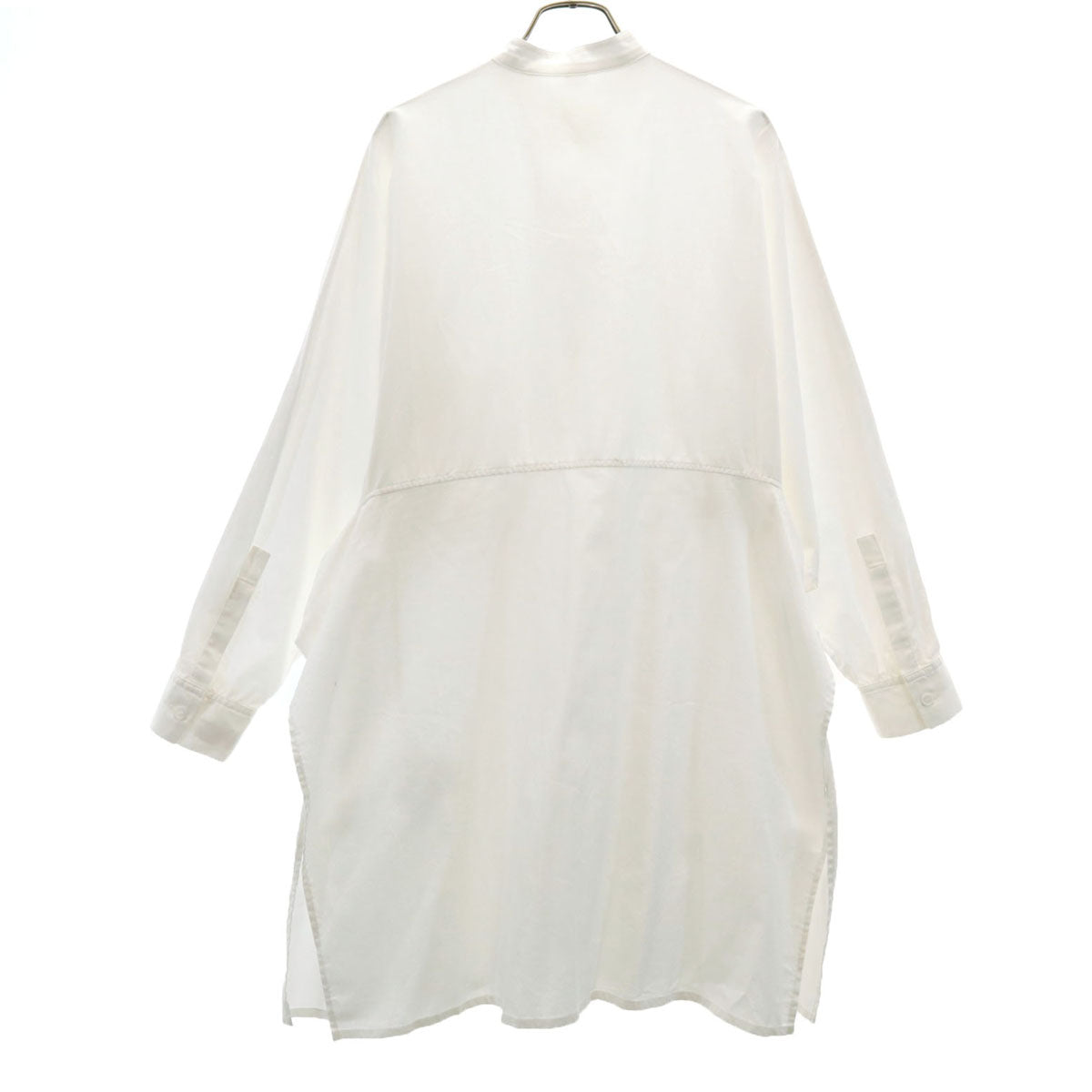 Y's ワイズ 日本製 長袖 ノーカラーシャツ 1 白 メンズ