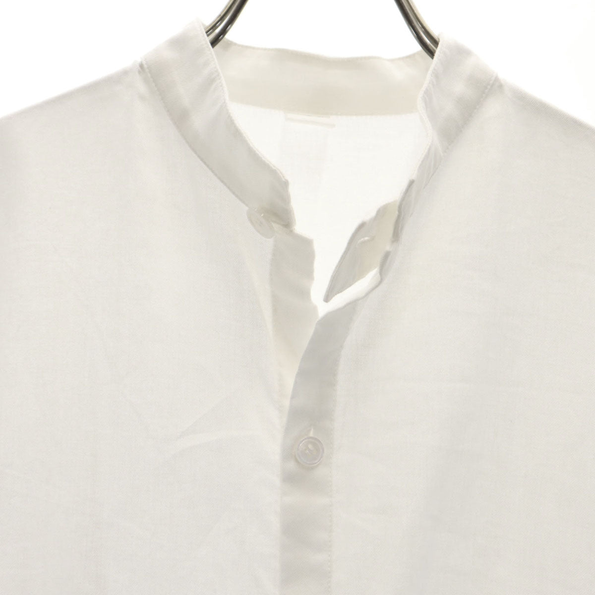 Y's ワイズ 日本製 長袖 ノーカラーシャツ 1 白 メンズ