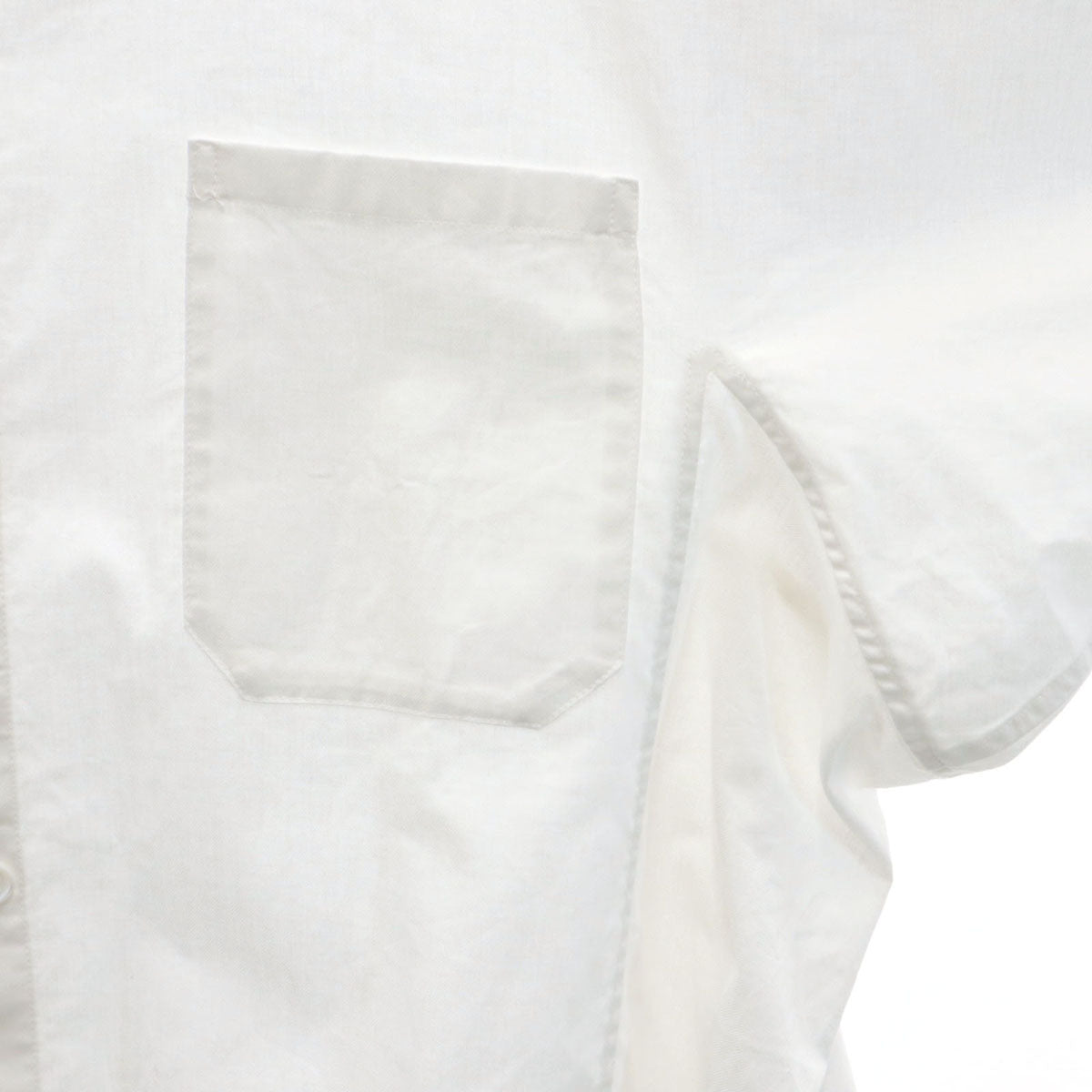 Y's ワイズ 日本製 長袖 ノーカラーシャツ 1 白 メンズ