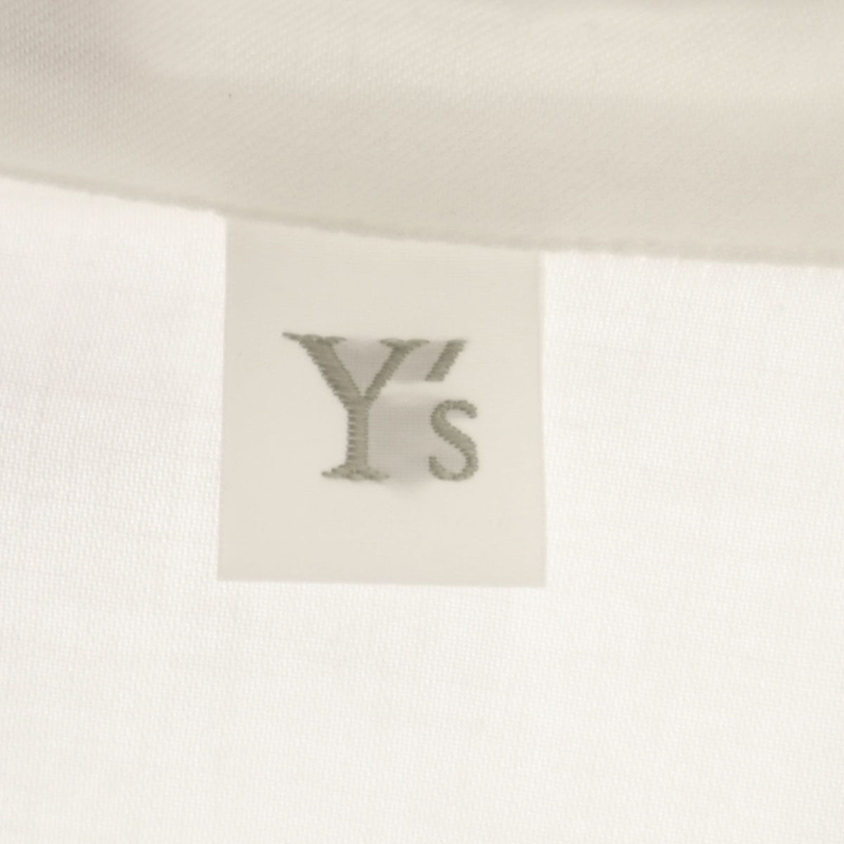 Y's ワイズ 日本製 長袖 ノーカラーシャツ 1 白 メンズ